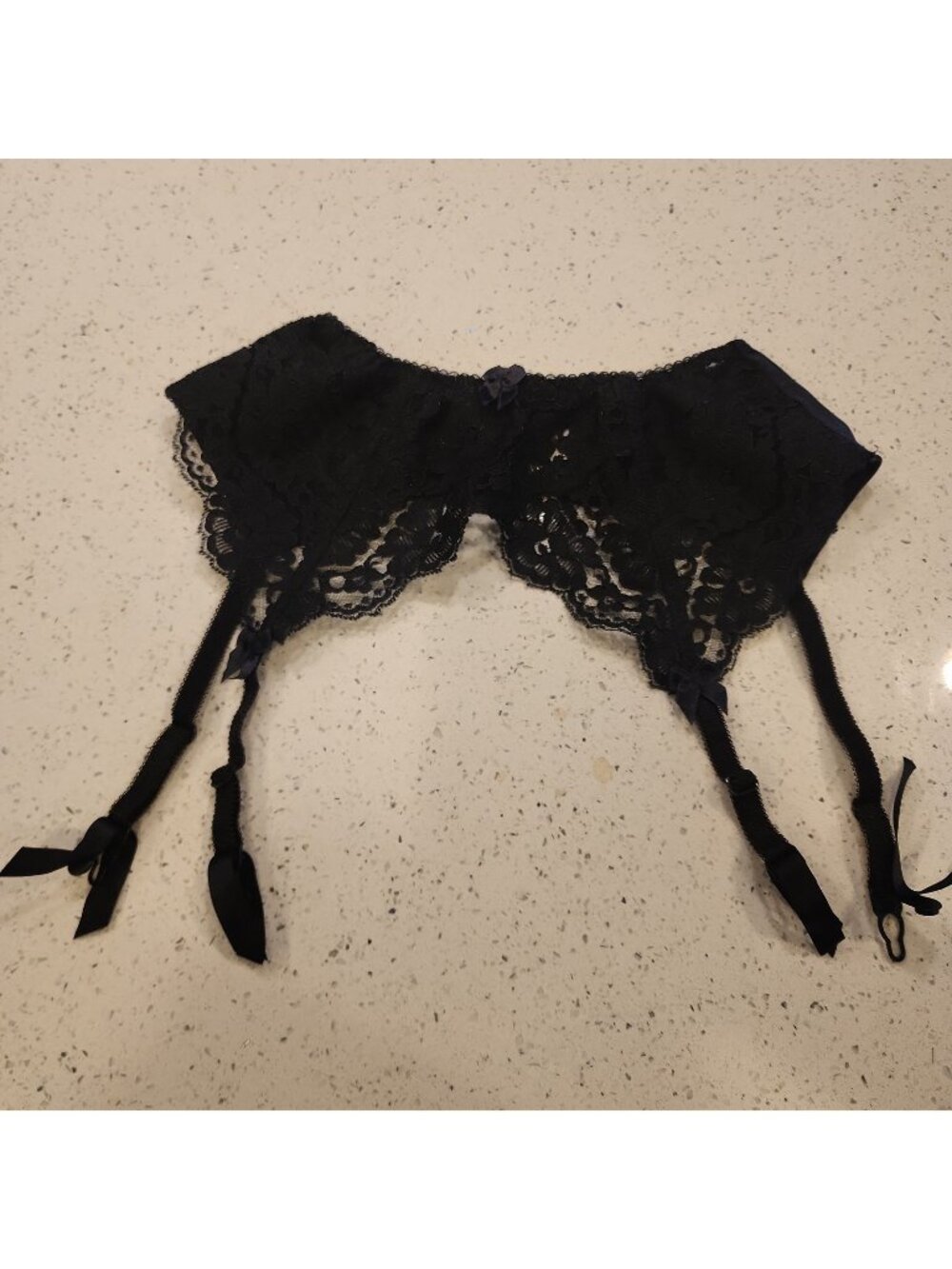 Vintage Victoria's Secret Black Lace Garter Small 3076